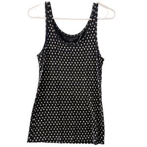 LOFT Dotted Essential Tank, Navy blue and White, Size large, NWOT